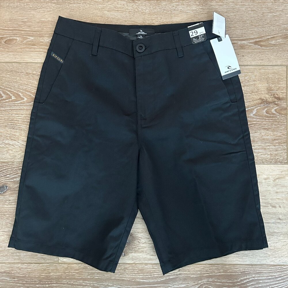 Rip‎ Curl Men’s Boardwalk Walking Shorts – Size 29, Black Cotton